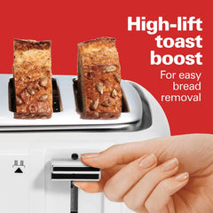 4 Slice Toaster with Extra-Wide Slots, White