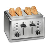 Modern Stainless Steel 4 Slice Toaster with Extra-Wide Slots