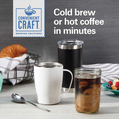 16 Oz. Convenient Craft Rapid Cold Brew and Hot Coffee Maker, White