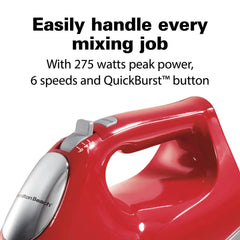Hand Mixer with Snap-On Case and Dough Hooks