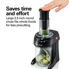 Hamilton Beach® 3-in-1 Electric Spiralizer, 3 Cutting Cones, Metal Food Grip, 6 Cup Capacity, 70930