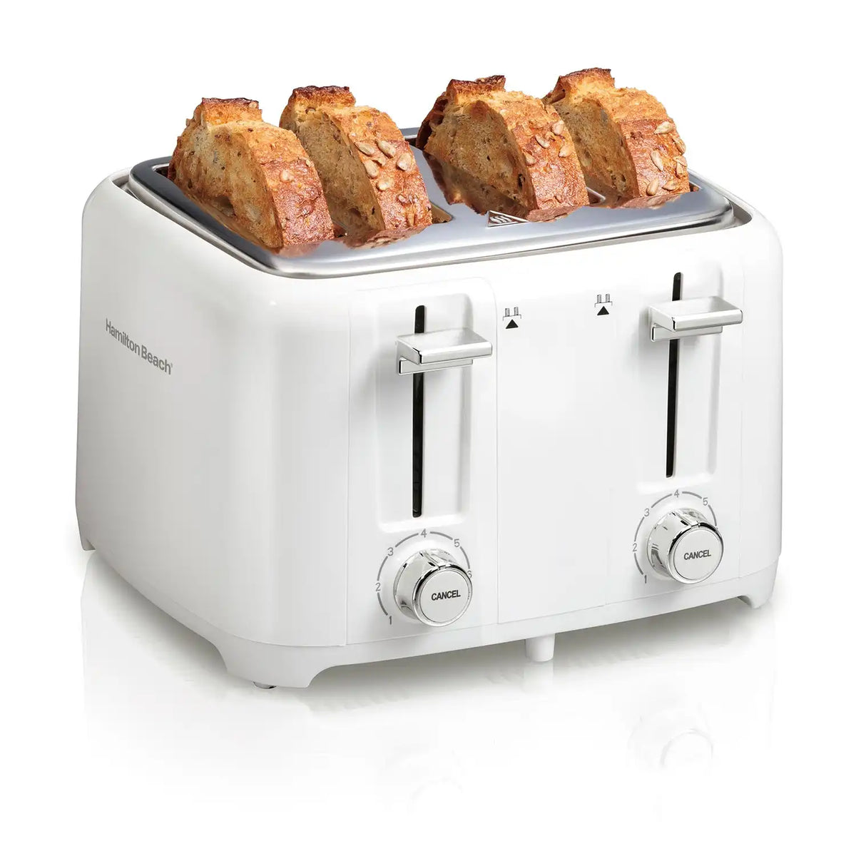 4 Slice Toaster with Extra-Wide Slots, White