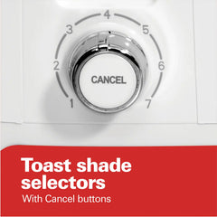 4 Slice Toaster with Extra-Wide Slots, White
