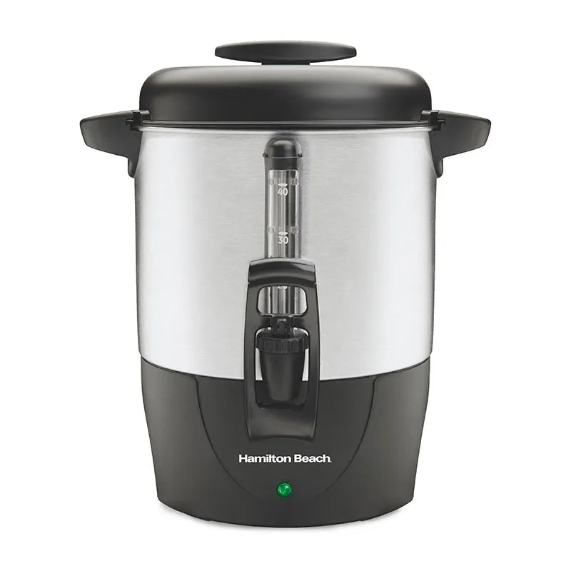 40 Cup Coffee Urn, Black & Stainless