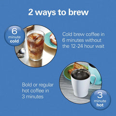 16 Oz. Convenient Craft Rapid Cold Brew and Hot Coffee Maker, White