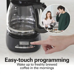 12 Cup Programmable Coffee Maker, Matte Black