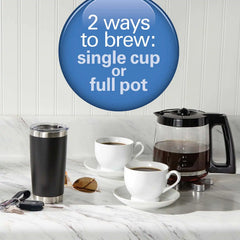 2-Way Coffee Maker, Single-Serve &12 Cup Carafe, Stainless