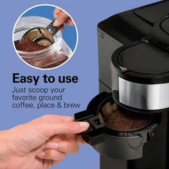 2-Way Coffee Maker, Single-Serve &12 Cup Carafe, Stainless