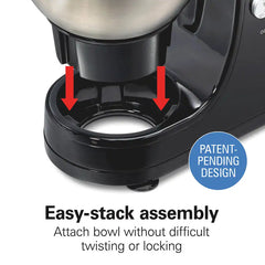 7 Speed Stack & Scrape™ Stand Mixer, Black