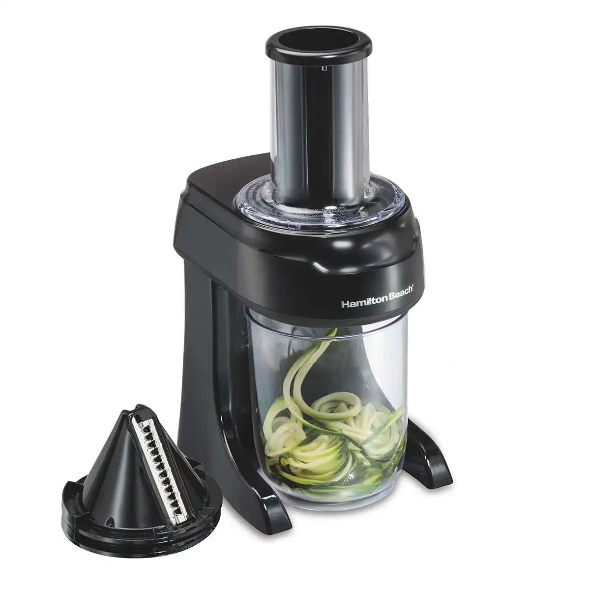 Hamilton Beach® 3-in-1 Electric Spiralizer, 3 Cutting Cones, Metal Food Grip, 6 Cup Capacity, 70930